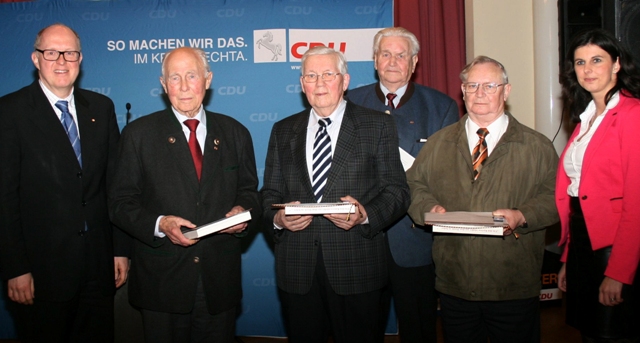 v. links: Dr. Stephan Siemer, Willi Landwehr, Ewald Wellerding, Heinrich Langosch, Alfred Westermann, Katharina Willenbrink