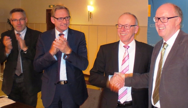 CDU Kreisgeschäftsführer Walter Goda, Franz-Josef Holzenkamp MdB, CDU Landratskandidat Herbert Winkel, Dr. Stephan Siemer MdL.